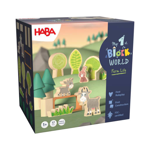 HABA My 1st Block World – Wald & Wiese | ab 12+ Monate | Bau und Konstruktionsspielzeug