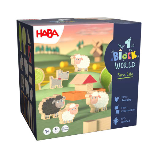 HABA My 1st Block World – Schafweide Walli | ab 12+ Monate | Bau und Konstruktionsspielzeug