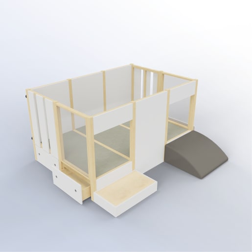 WEHRFRITZ Krabbler Spielhaus Sonnenhof | ab 12+ Monate | Spielanlagen/Kombinationen Bauteile 2 Ebene (fest installier