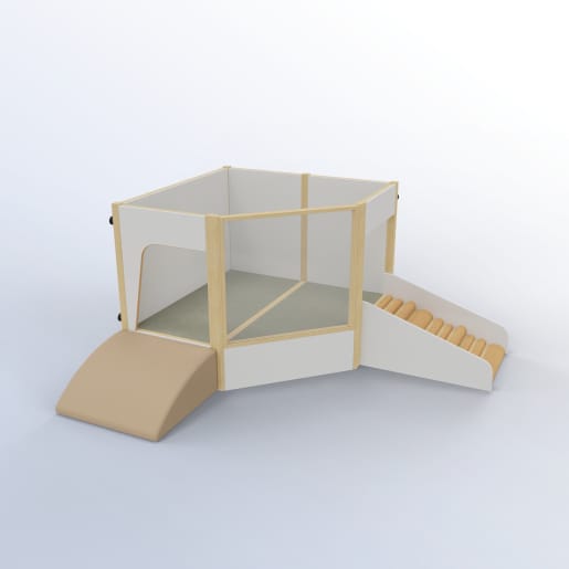 WEHRFRITZ Krabbler Spielhaus Mondwinkel | ab 12+ Monate | Spielanlagen/Kombinationen Bauteile 2 Ebene (fest installier