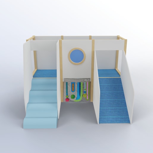 WEHRFRITZ Krabbler Spielhaus Küsteninsel | ab 12+ Monate | Spielanlagen/Kombinationen Bauteile 2 Ebene (fest installier