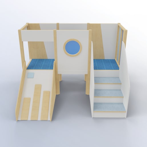WEHRFRITZ Kleinkind Spielhaus Wellenbucht | ab 18+ Monate | Spielanlagen/Kombinationen 2 Ebene (fest installiert)