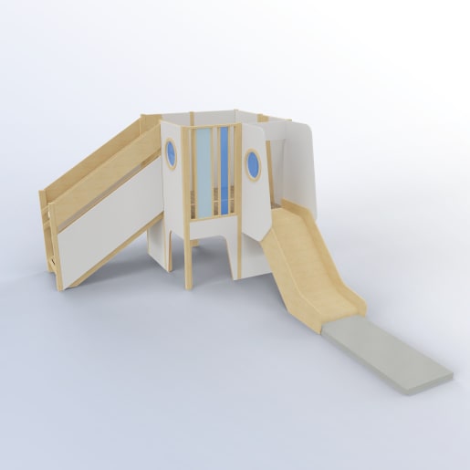 WEHRFRITZ Spielhaus Wolkenrutsche | ab 3+ Jahre | Spielanlagen/Kombinationen 2 Ebene (fest installiert)