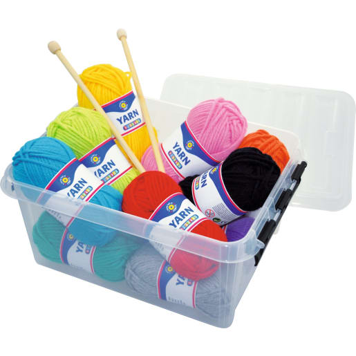 Wolle-Set mit Stricknadeln, 15-teilig