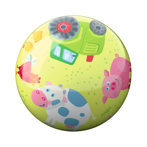 HABA Kunststoffball Bauernhof Tiere, Ø 22 cm, Spielball ab 2 Jahren | ab 2+ Jahre | Bälle und Hüpfen