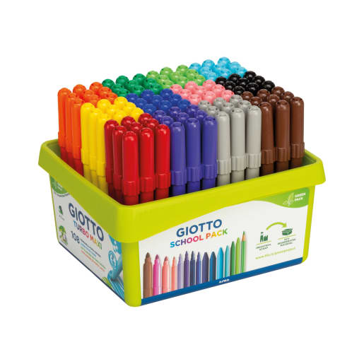 GIOTTO Turbo Maxi Fasermaler, 108 Stück | ab 3+ Jahre | Filz- und Faserstifte | Für Krippe & Kindergarten, Schule & Hort, Therapie & Pflege
