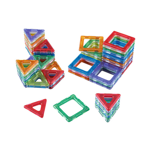 Polydron Polydron-Magnetbausteine, transluzent, 64 Teile