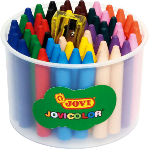 Jovi Wachsmalstifte-Set, 60 Stifte + 1 Spitzer