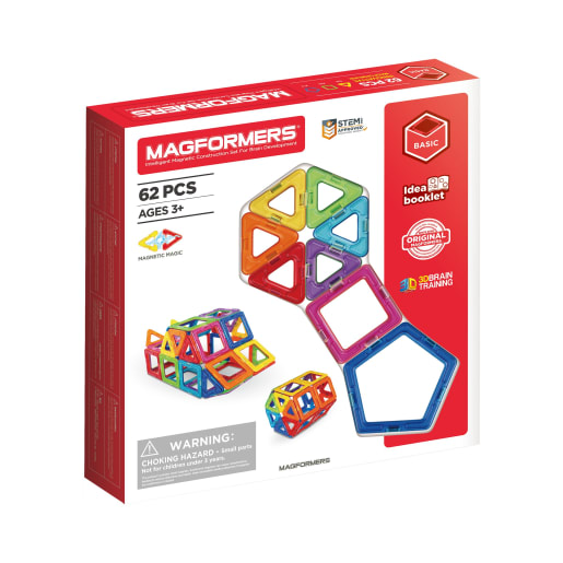 Magformers MAGFORMERS Magnetbaukasten, 62 Teile | ab 3+ Jahre | Magnetbausteine | Für Krippe & Kindergarten, Schule & Hort