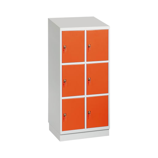 WEHRFRITZ Schultaschenschrank, 2 x 3 Fächer, B 72,5 x H 165 x T 50 cm | ab 6+ Jahre | Stahlschränke und Spinde | Für Schule & Hort