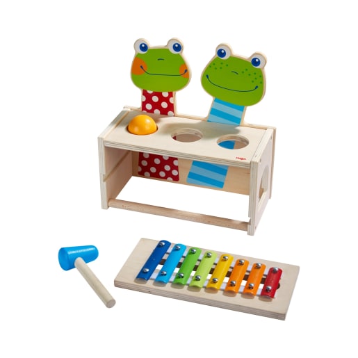 HABA Klang-Klopfbank Froschkonzert | ab 2+ Jahre | Musikinstrumente und Zubehör
