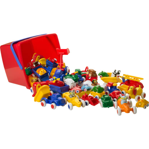 Vikingtoys Vikingtoys Fahrzeugeset mit Box, 31-teilig | ab 12+ Monate | Spielzeugfahrzeuge und Eisenbahn | Für Krippe & Kindergarten, Schule & Hort