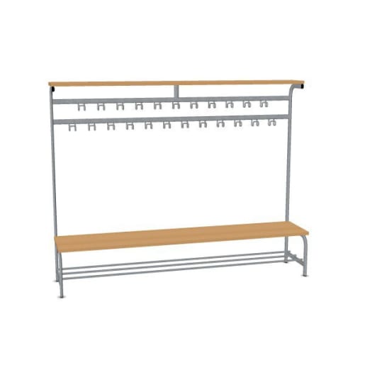 WEHRFRITZ Garderoben-Komplettelement, B 200 cm, 23 Haken | ab 0+ | Kleiderständer, Garderoben, Haken und Zubehör | Für Schule & Hort