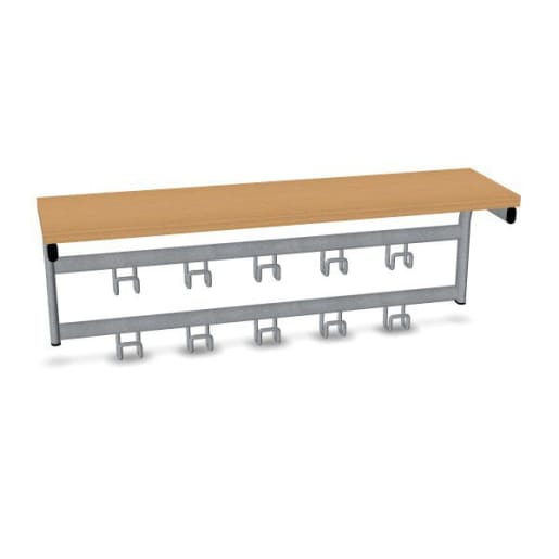 WEHRFRITZ Garderoben-Mützenablage, B 100, 11 Haken | ab 0+ | Schuh- und Mützenablagen | Für Schule & Hort