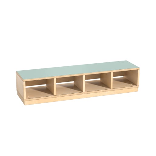 WEHRFRITZ Garderobenbank YUNA mit 4 Fächern, optional mit Metall-Einlageböden, div. Farben, B 120 x H 26 x T 33 cm | ab 0+ | Garderobenbank | Für 