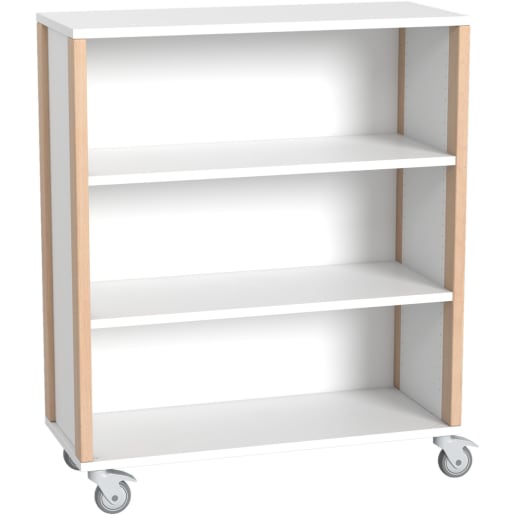 WEHRFRITZ Regalschrank Linus, offen, B 110,4 x H 131,8 (mit Rollen) x T 45,7 cm | ab 0+ | Hochschränke und mittelhohe Schränke | Für Krippe & 