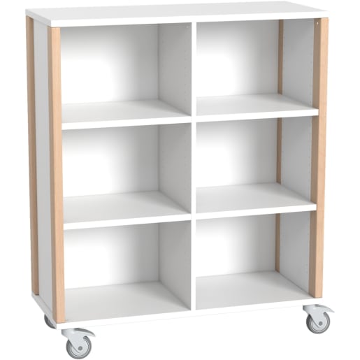 WEHRFRITZ Regalschrank Linus, offen, B 110,4 x H 131,8 (mit Rollen) x T 45,7 cm | ab 0+ | Hochschränke und mittelhohe Schränke | Für Krippe & 