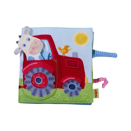 HABA Stoffbuch Bauernhof, Stoffspielzeug für Babys, Greifspielzeug Baby, Entdeckerspielzeug, Baby 0-18Monate