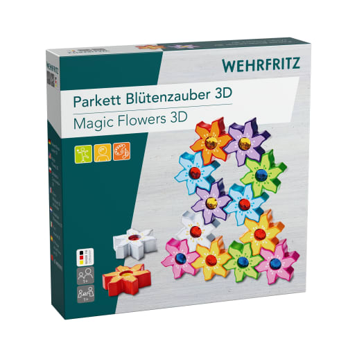 WEHRFRITZ Parkett Blütenzauber, 14 Teile | ab 12+ Monate | Legespiele | Für Erkennen und Zuordnen, Feinmotorik, Kreatives Gestalten