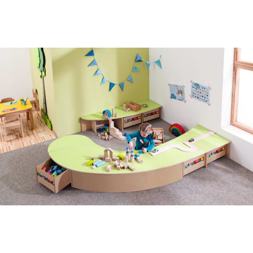 WEHRFRITZ Eckpodest-Bogen-Set rechts, 3-teilig | ab 18+ Monate | Podeste, Podestkombinationen, Bühnen und Zubehör | Für Krippe & Kindergarten, 
