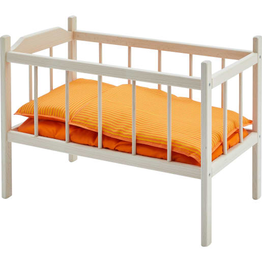 HABA Puppenbett natur aus Holz, 4-teilig | ab 12+ Monate | Puppen, Zubehör und Bekleidung