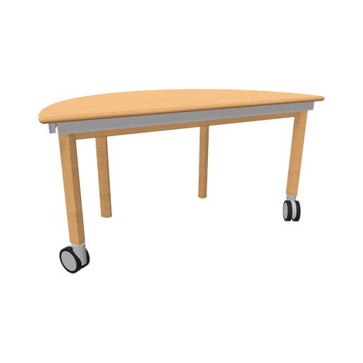 WEHRFRITZ Kita-Tisch Forma, Halbrund, 120x60, Rollenmix