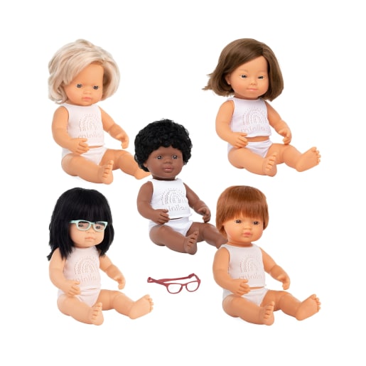Puppen-Set, 5 Puppen, 38 cm